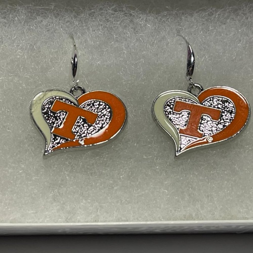 Tennessee Volunteers NCAA Heart Dangle Fashion Earrings NEW